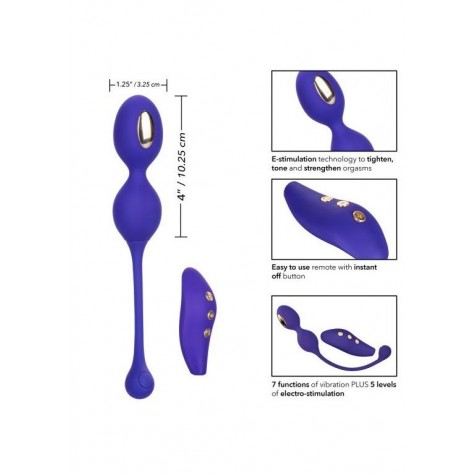 Фиолетовые виброшарики с электростимуляцией Impulse Intimate E-Stimulator Dual Kegel